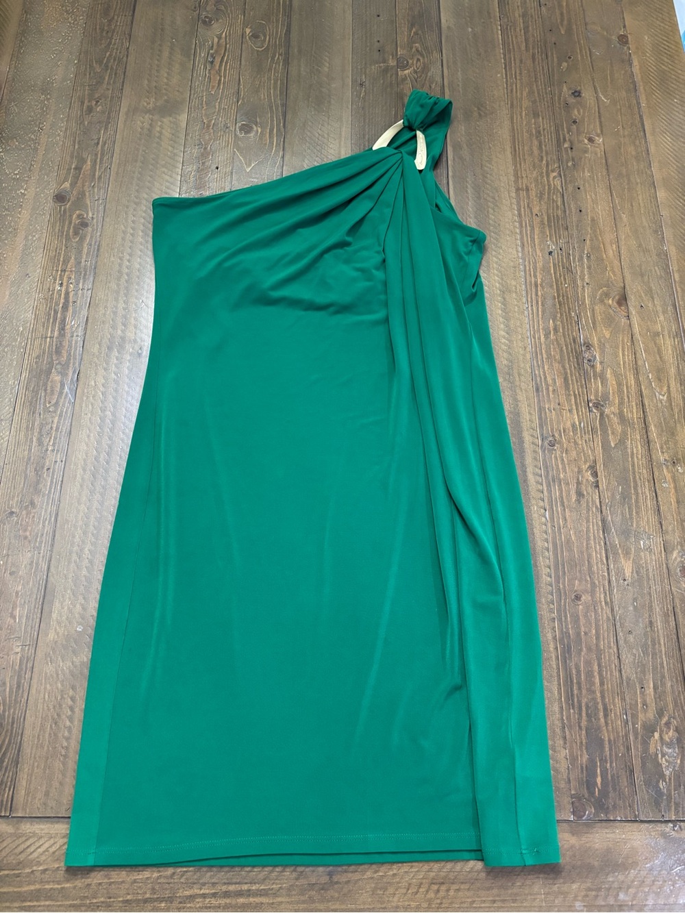 Michael Kors One-Shoulder Emerald Green Mini Dress